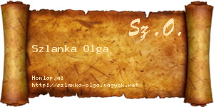 Szlanka Olga névjegykártya