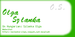 olga szlanka business card